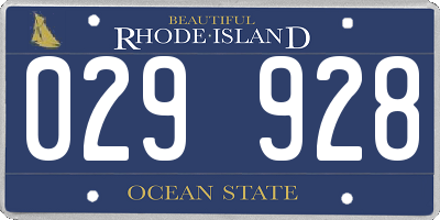 RI license plate 029928