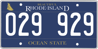 RI license plate 029929