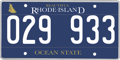 RI license plate 029933
