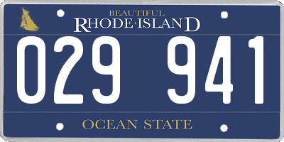 RI license plate 029941