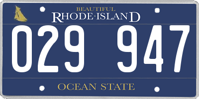 RI license plate 029947