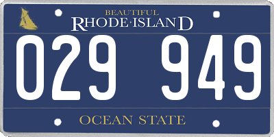 RI license plate 029949