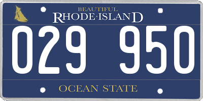 RI license plate 029950