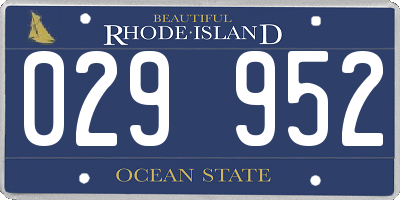 RI license plate 029952