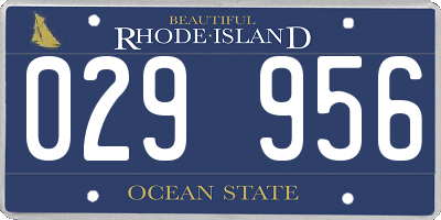 RI license plate 029956