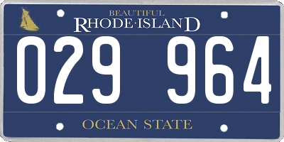 RI license plate 029964