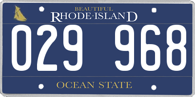 RI license plate 029968