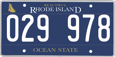 RI license plate 029978