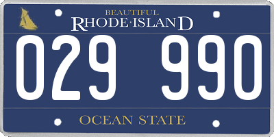 RI license plate 029990