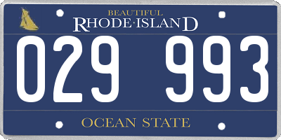 RI license plate 029993