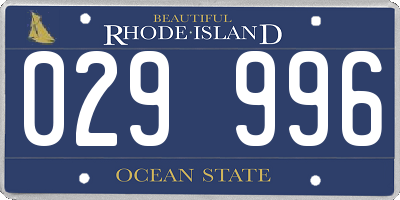 RI license plate 029996