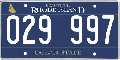 RI license plate 029997