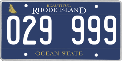 RI license plate 029999