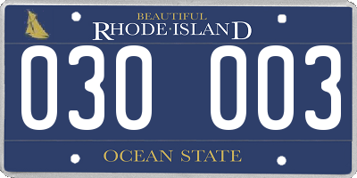 RI license plate 030003