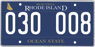 RI license plate 030008