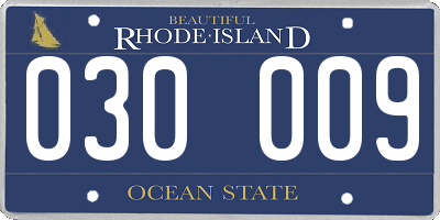 RI license plate 030009
