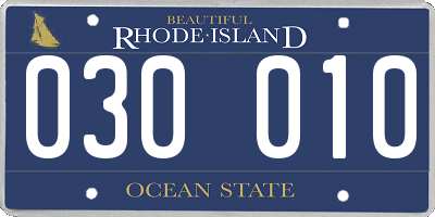 RI license plate 030010