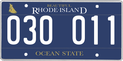 RI license plate 030011