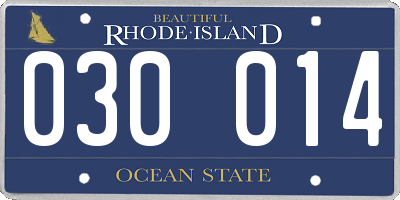 RI license plate 030014