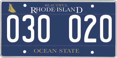 RI license plate 030020