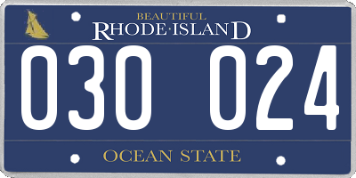 RI license plate 030024