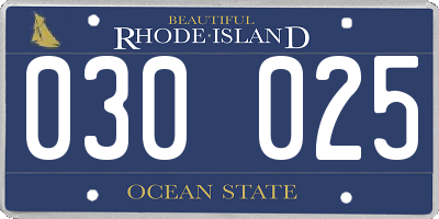 RI license plate 030025