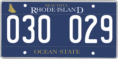 RI license plate 030029
