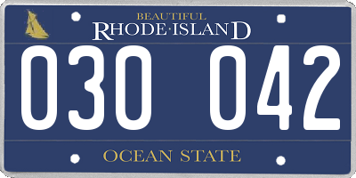 RI license plate 030042