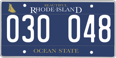 RI license plate 030048