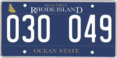 RI license plate 030049