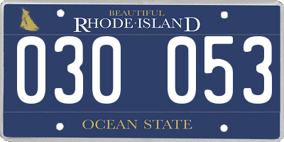 RI license plate 030053