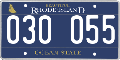 RI license plate 030055