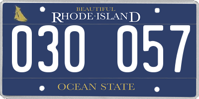 RI license plate 030057