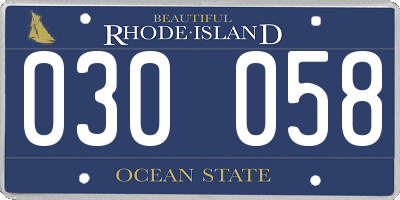 RI license plate 030058