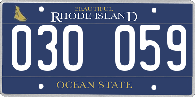 RI license plate 030059