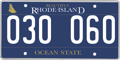 RI license plate 030060