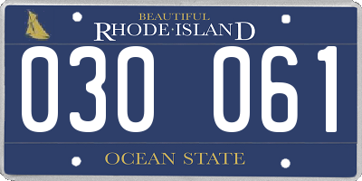RI license plate 030061