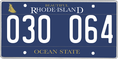 RI license plate 030064