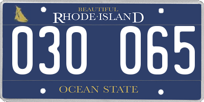 RI license plate 030065