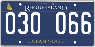 RI license plate 030066