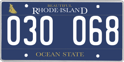 RI license plate 030068