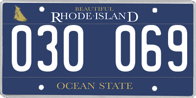 RI license plate 030069