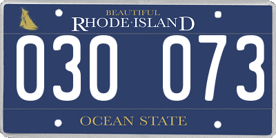 RI license plate 030073