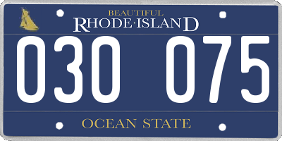 RI license plate 030075