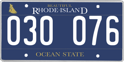RI license plate 030076