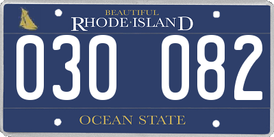 RI license plate 030082