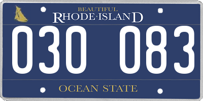 RI license plate 030083