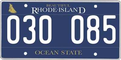 RI license plate 030085
