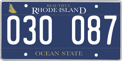 RI license plate 030087