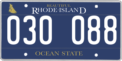 RI license plate 030088